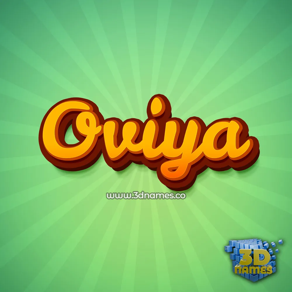 oviya in Green Rays style - 3D name wallpaper
