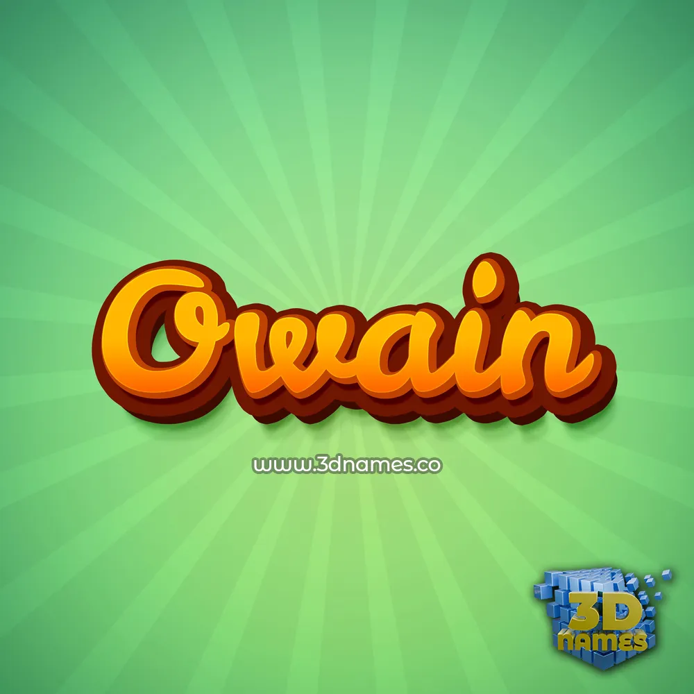 owain in Green Rays style - 3D name wallpaper