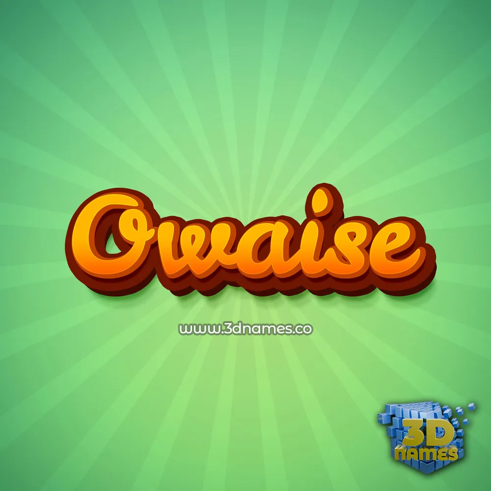 owaise in Green Rays style - 3D name wallpaper