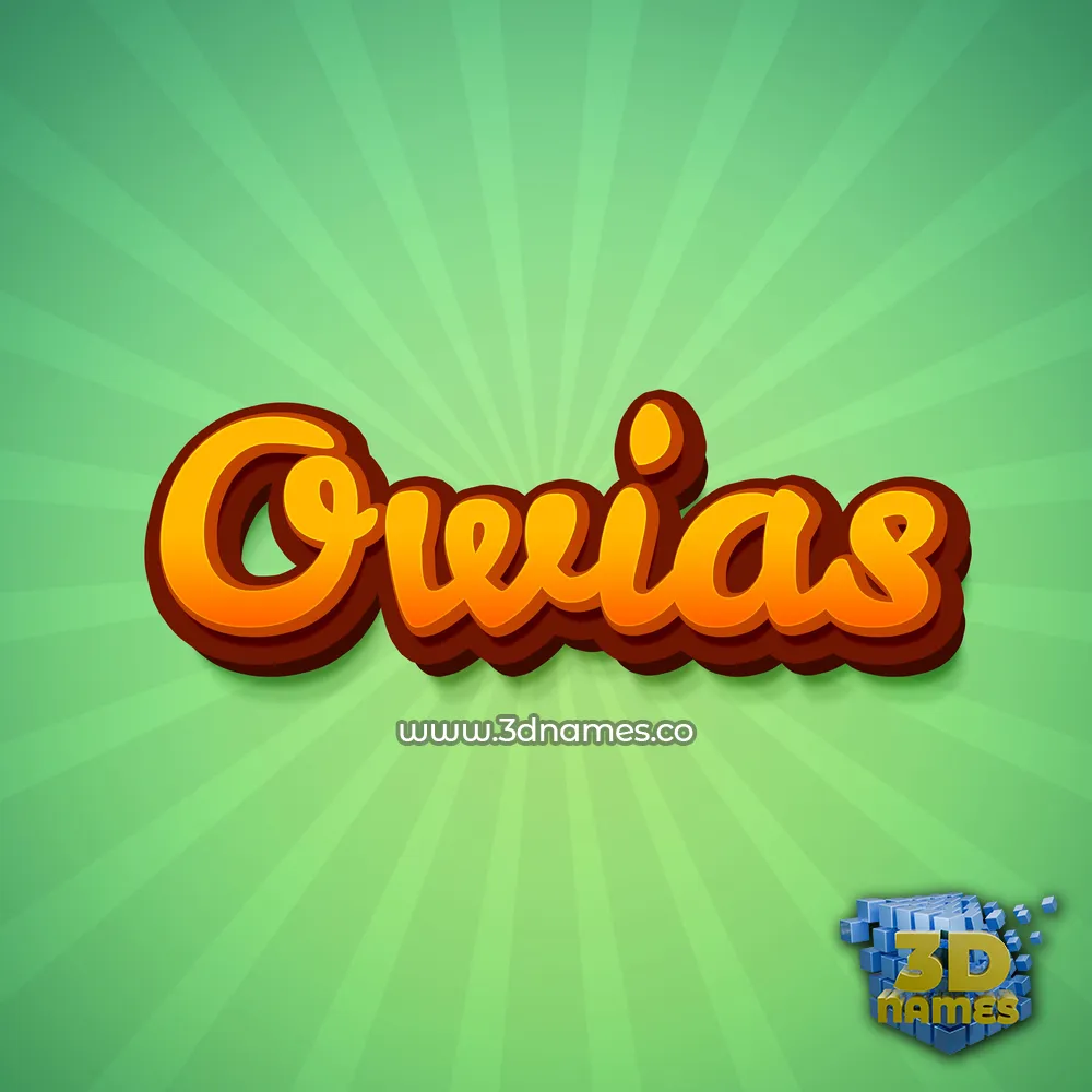 owias in Green Rays style - 3D name wallpaper