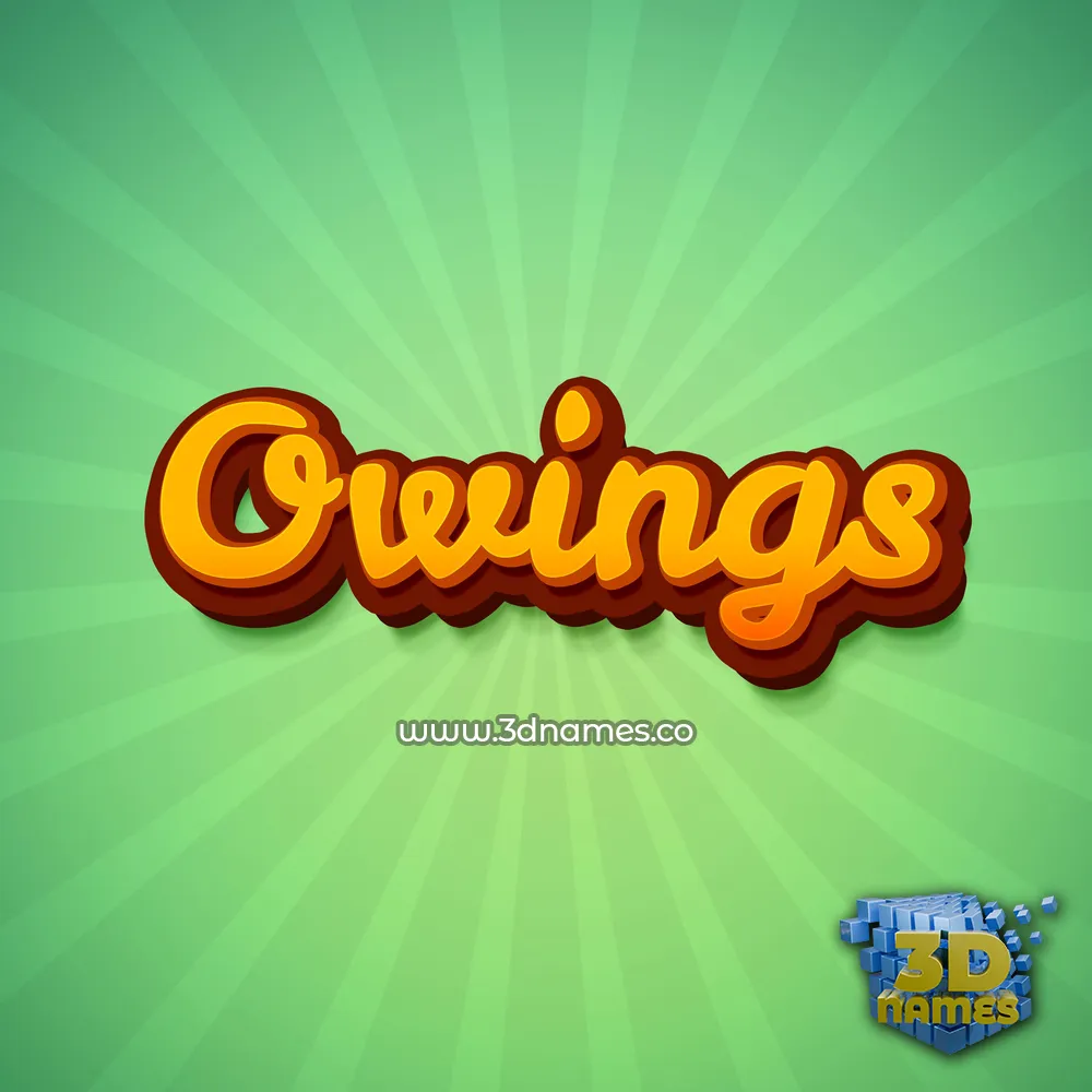 owings in Green Rays style - 3D name wallpaper