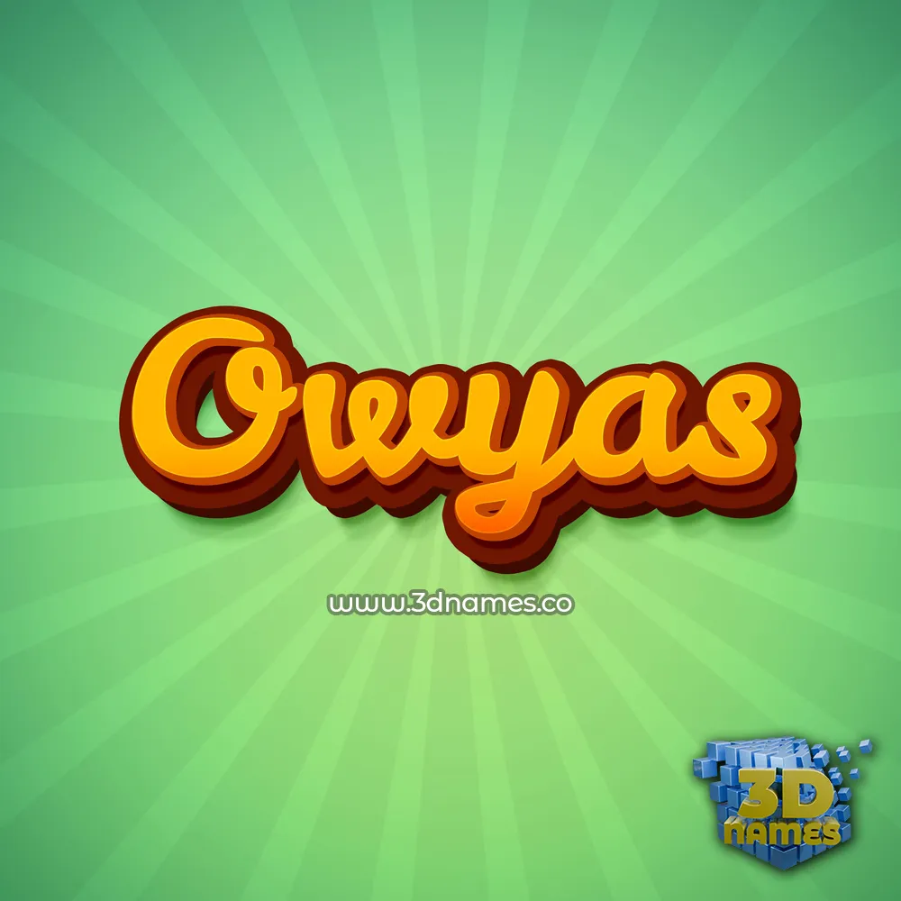 owyas in Green Rays style - 3D name wallpaper
