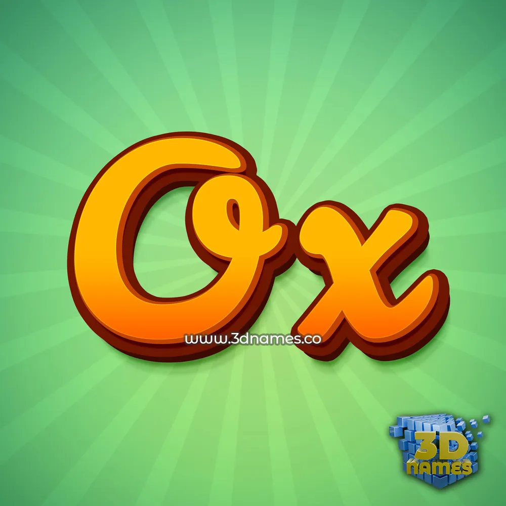 ox in Green Rays style - 3D name wallpaper