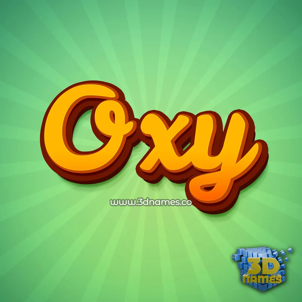 oxy in Green Rays style - 3D name wallpaper