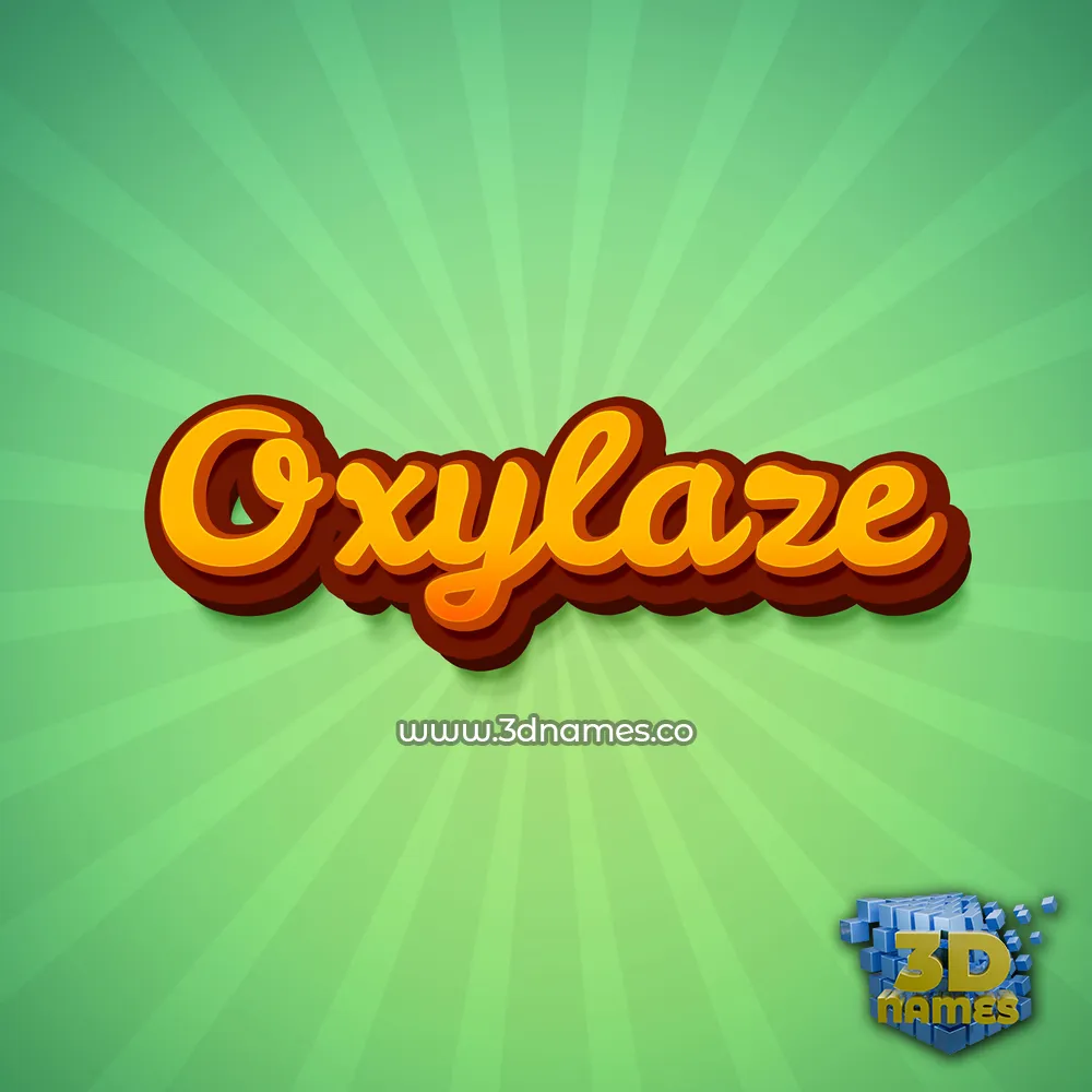 oxylaze in Green Rays style - 3D name wallpaper