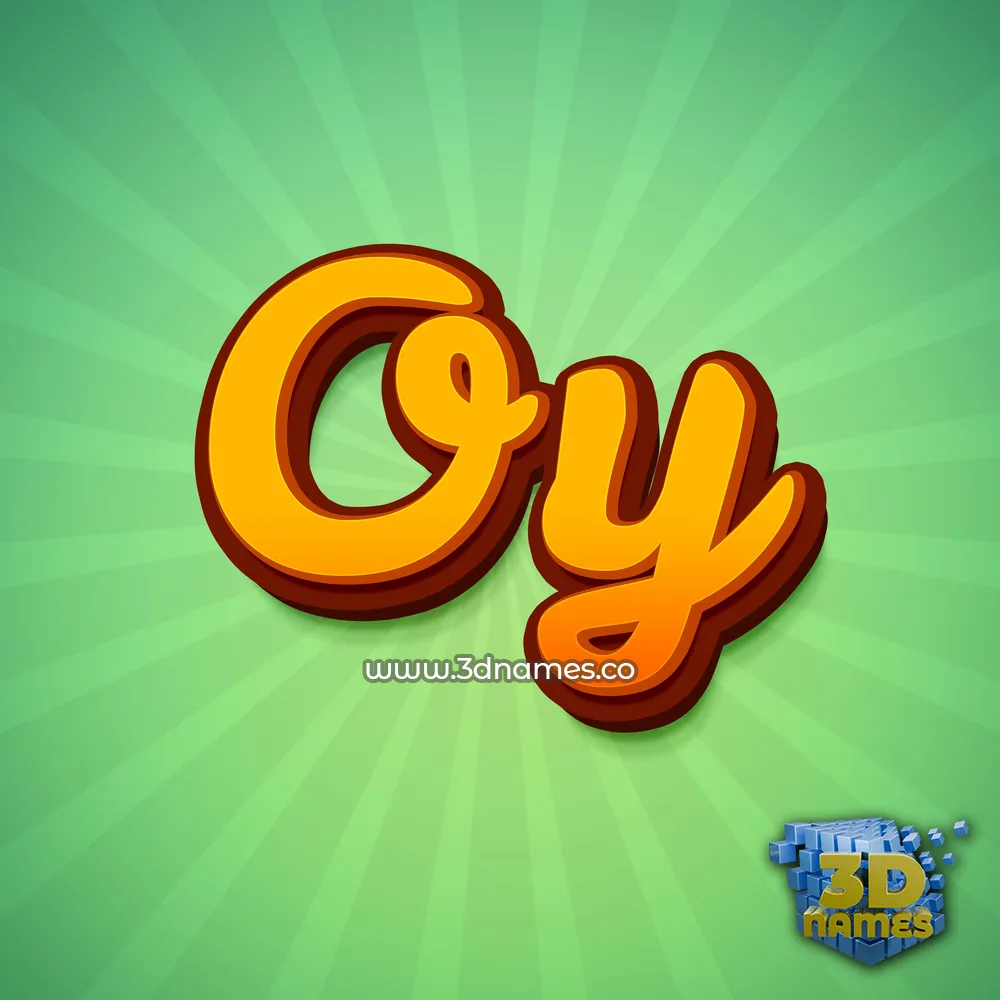 oy in Green Rays style - 3D name wallpaper