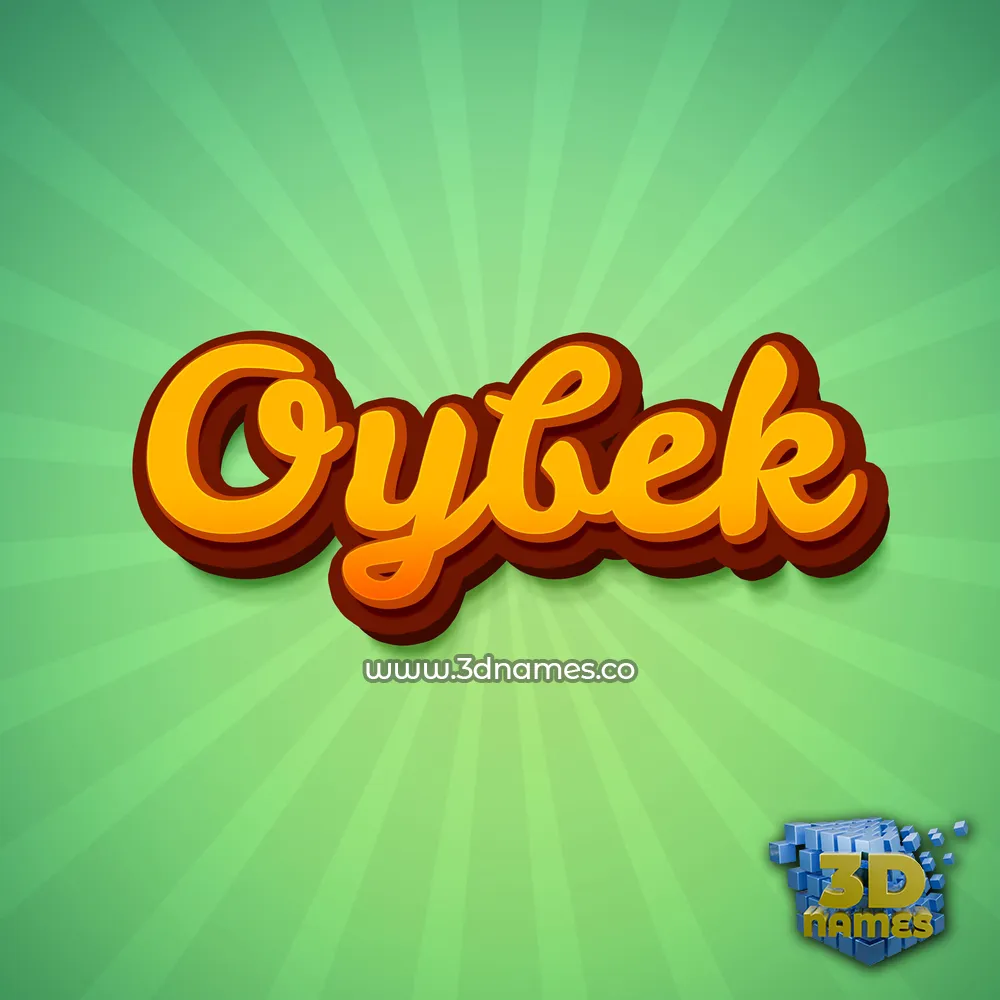 oybek in Green Rays style - 3D name wallpaper