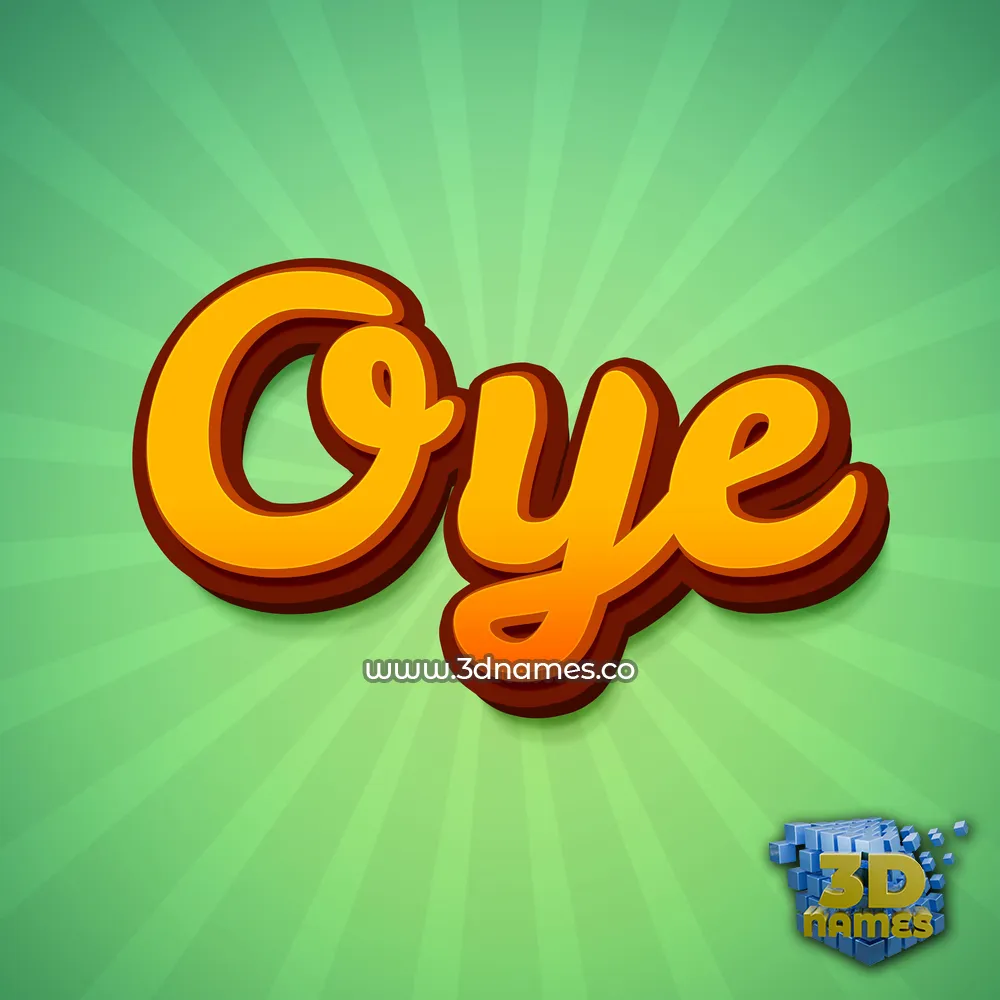 oye in Green Rays style - 3D name wallpaper