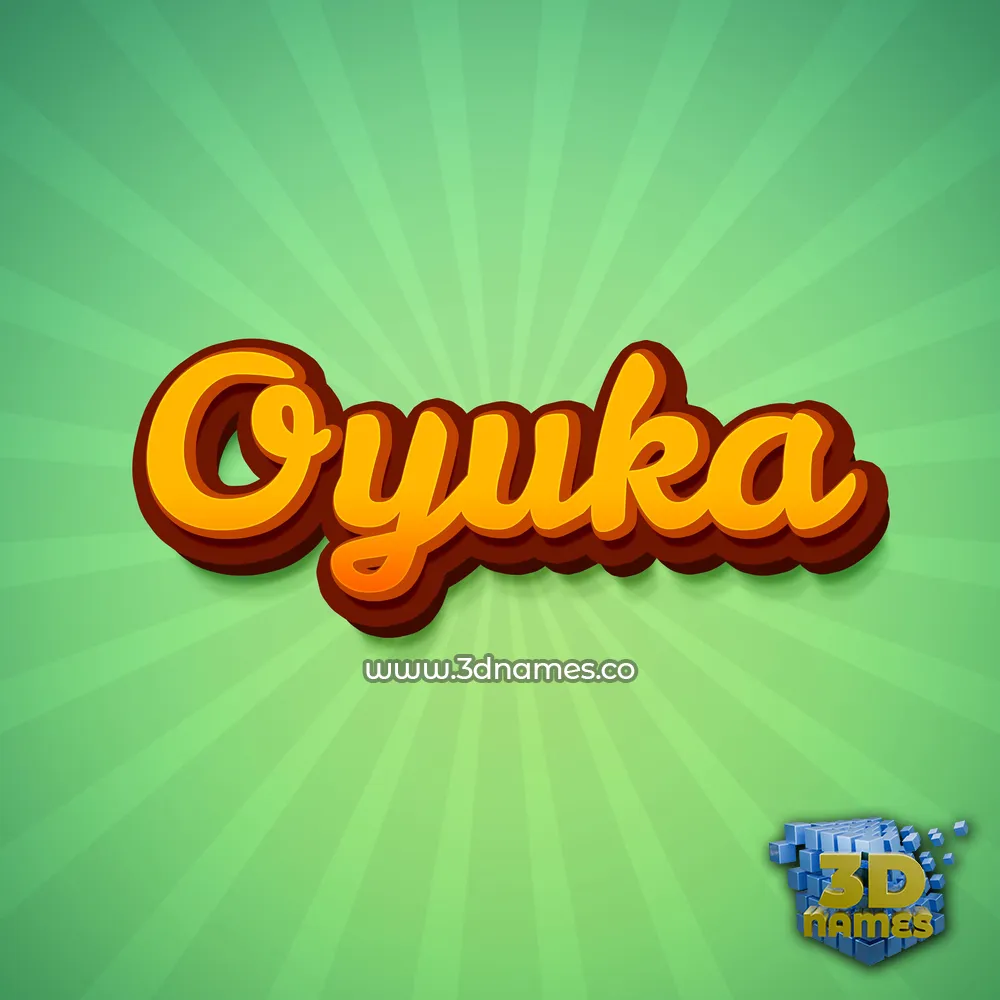 oyuka in Green Rays style - 3D name wallpaper