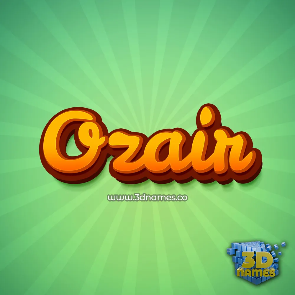 ozair in Green Rays style - 3D name wallpaper
