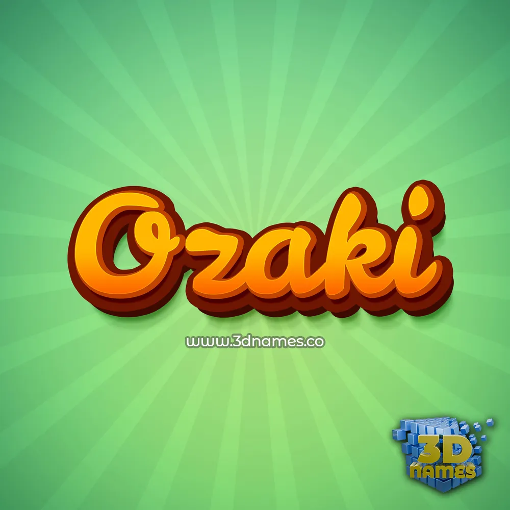 ozaki in Green Rays style - 3D name wallpaper