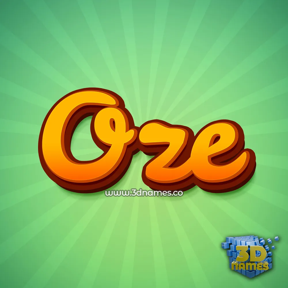 oze in Green Rays style - 3D name wallpaper