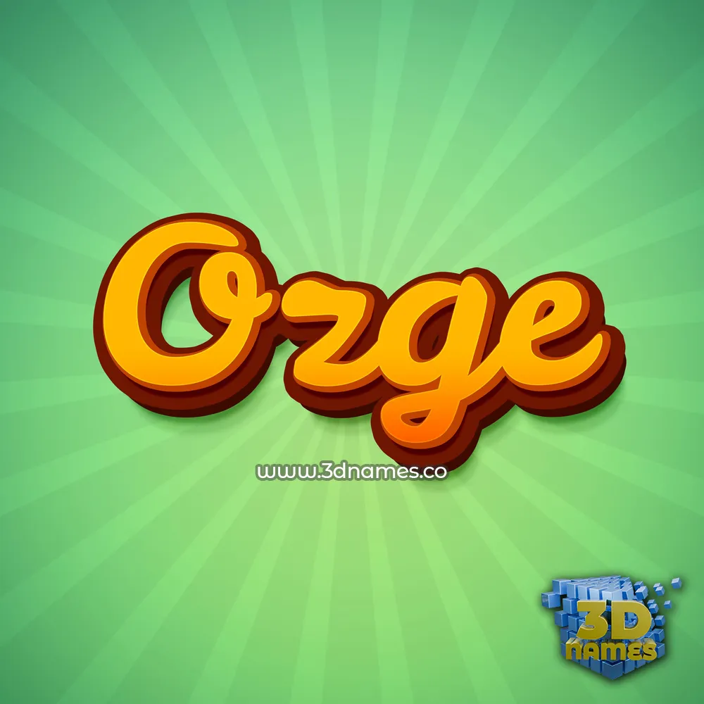 ozge in Green Rays style - 3D name wallpaper
