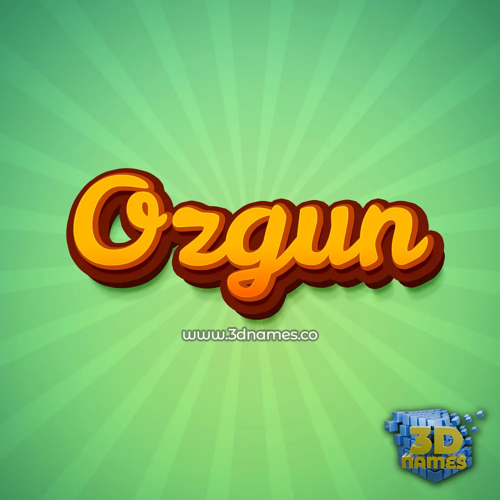 ozgun in Green Rays style - 3D name wallpaper