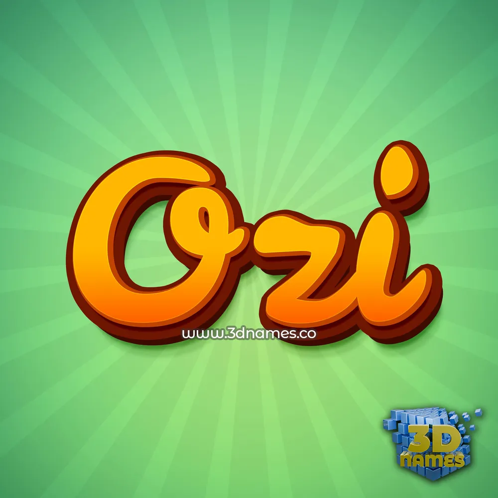 ozi in Green Rays style - 3D name wallpaper