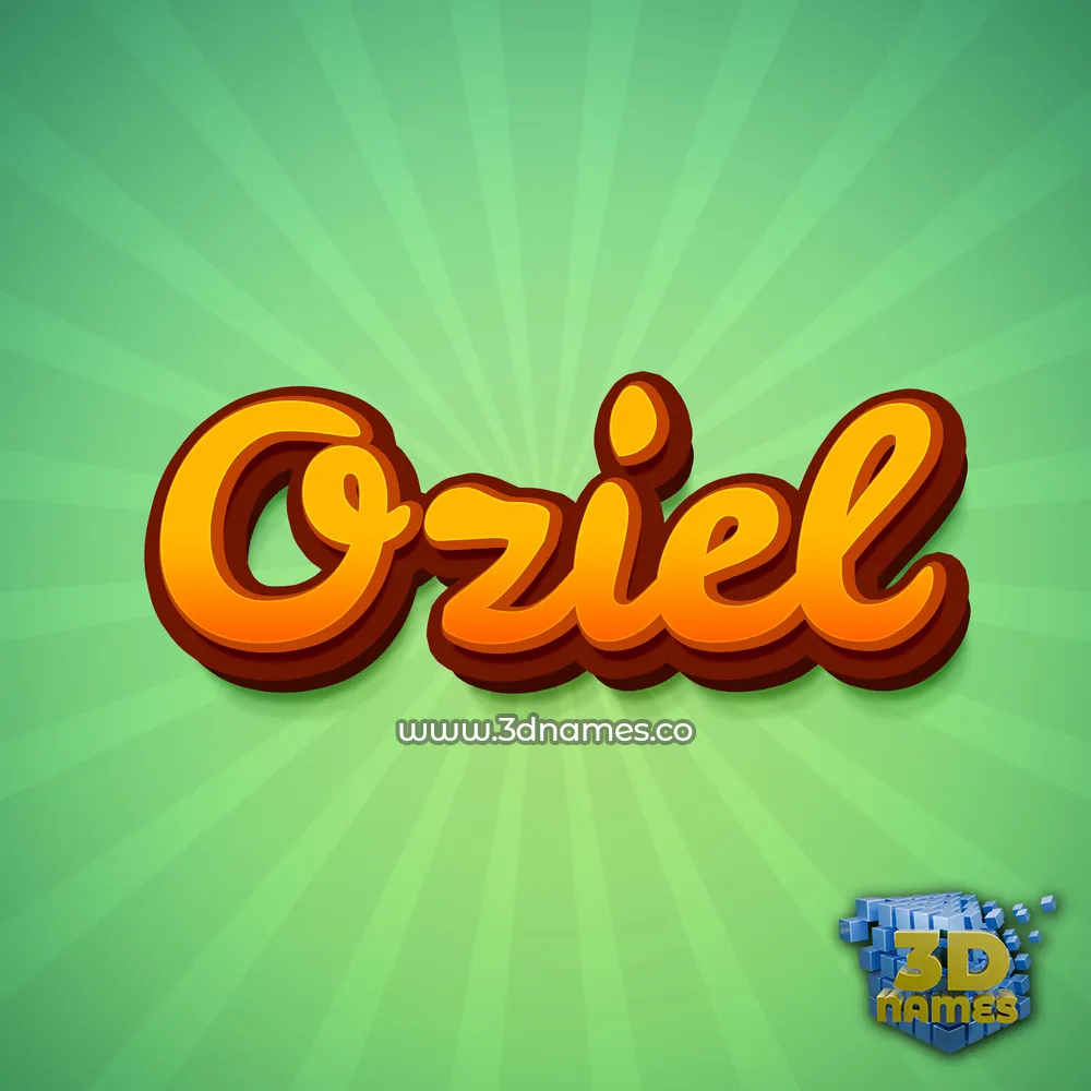 oziel in Green Rays style - 3D name wallpaper