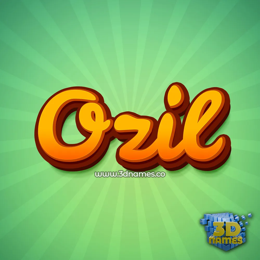ozil in Green Rays style - 3D name wallpaper