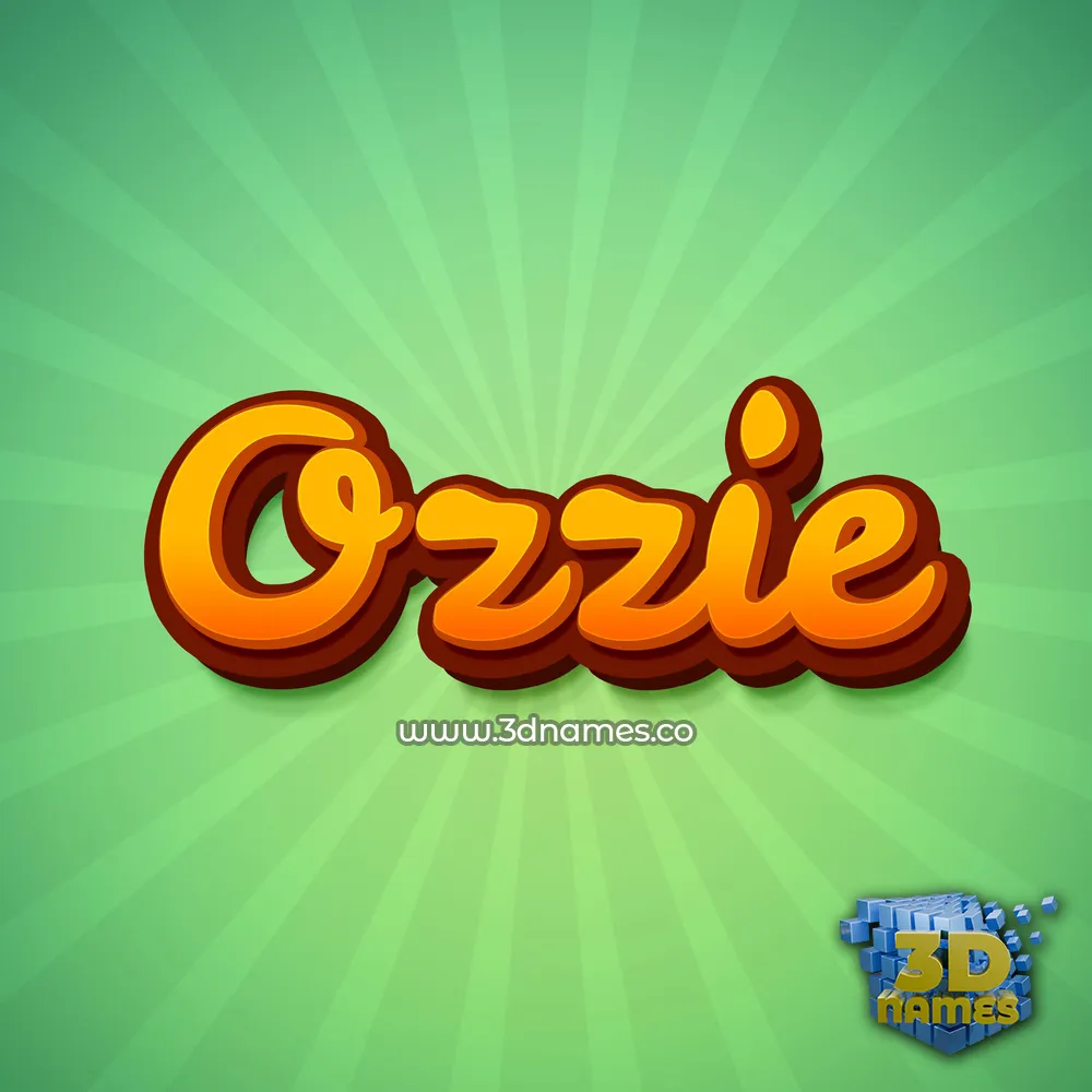 ozzie in Green Rays style - 3D name wallpaper