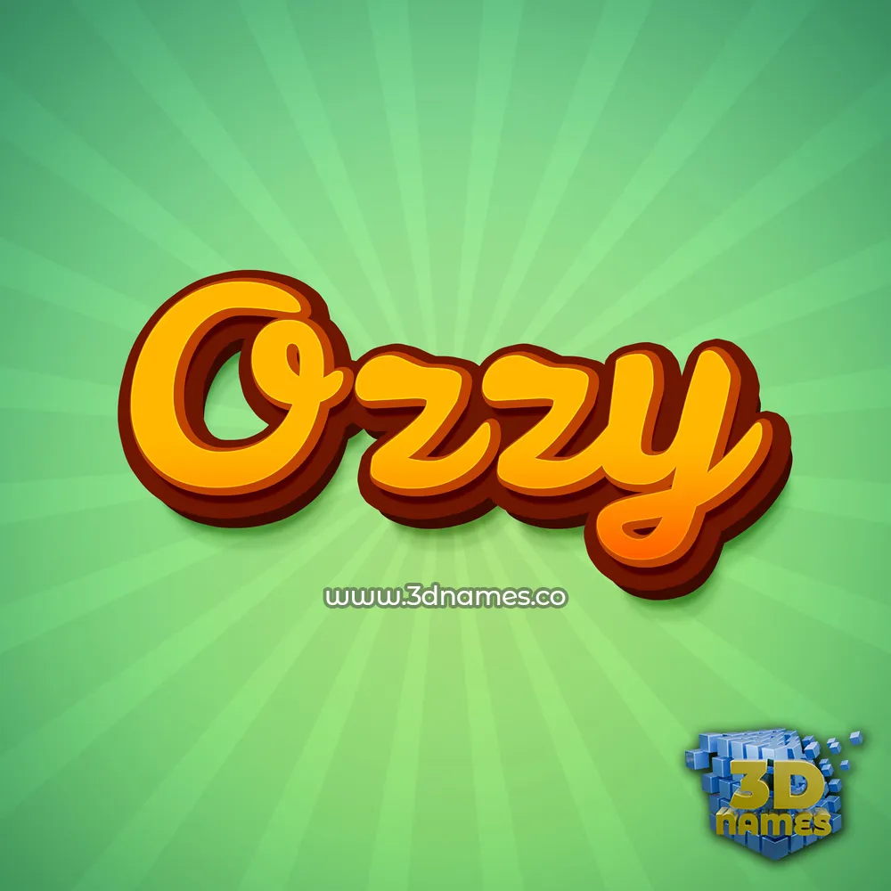 ozzy in Green Rays style - 3D name wallpaper