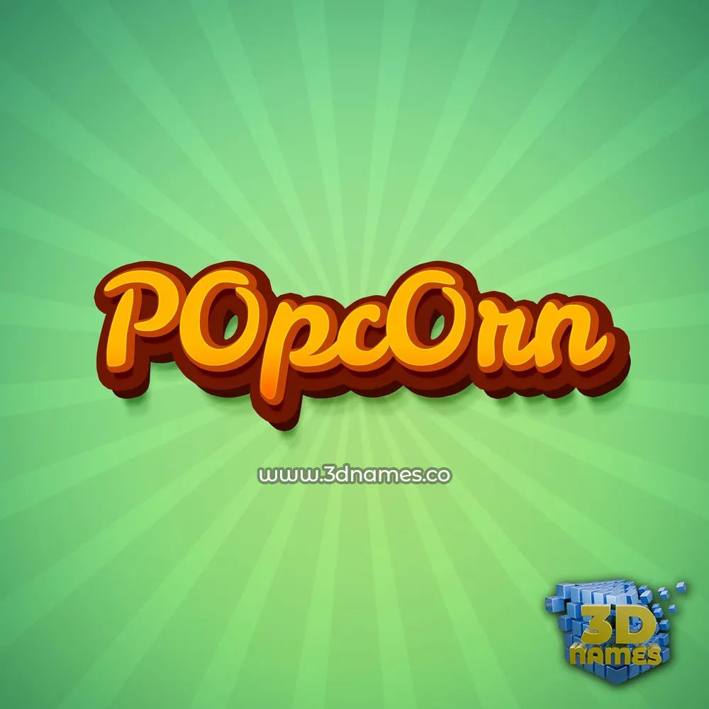 p0pc0rn in Green Rays style - 3D name wallpaper
