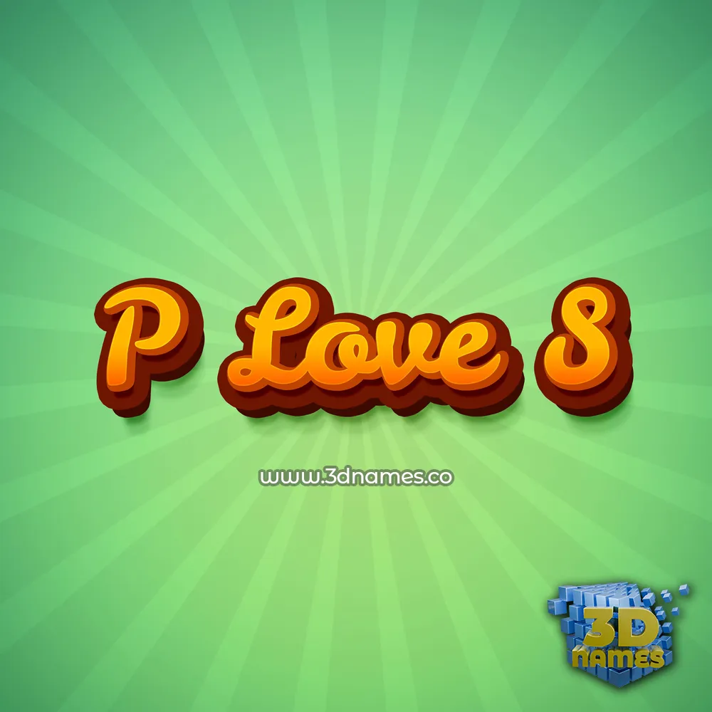 p love s in Green Rays style - 3D name wallpaper