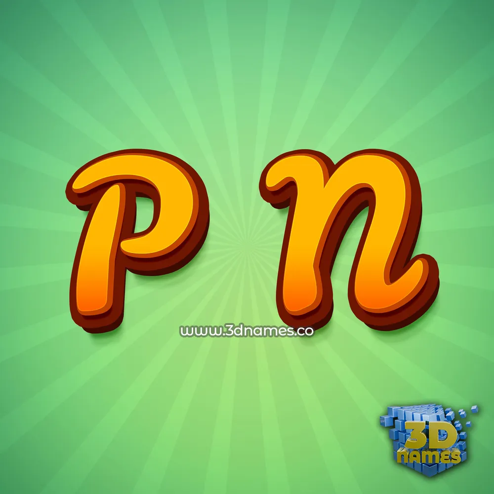 p n in Green Rays style - 3D name wallpaper