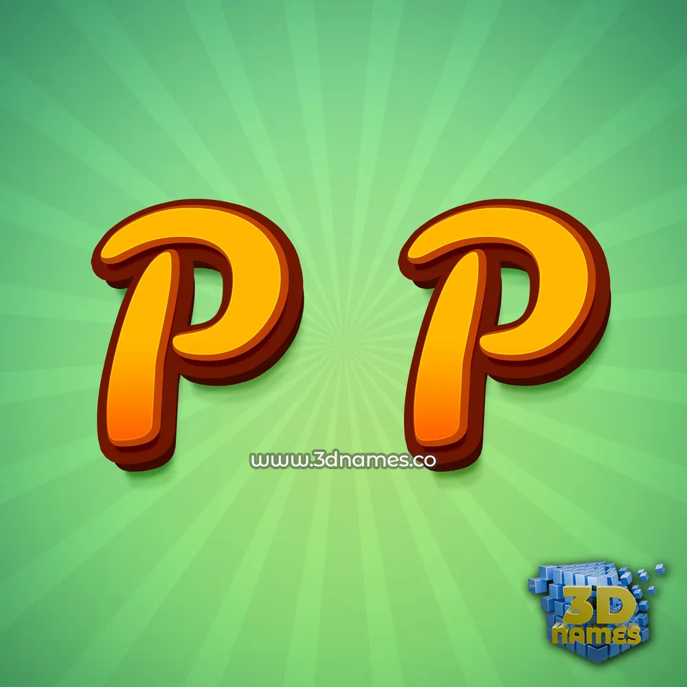 p p in Green Rays style - 3D name wallpaper
