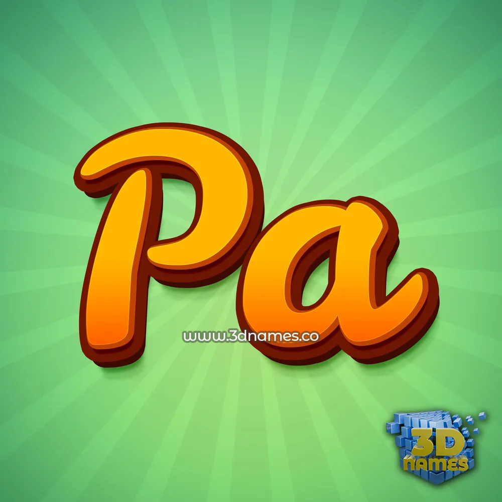 pa in Green Rays style - 3D name wallpaper