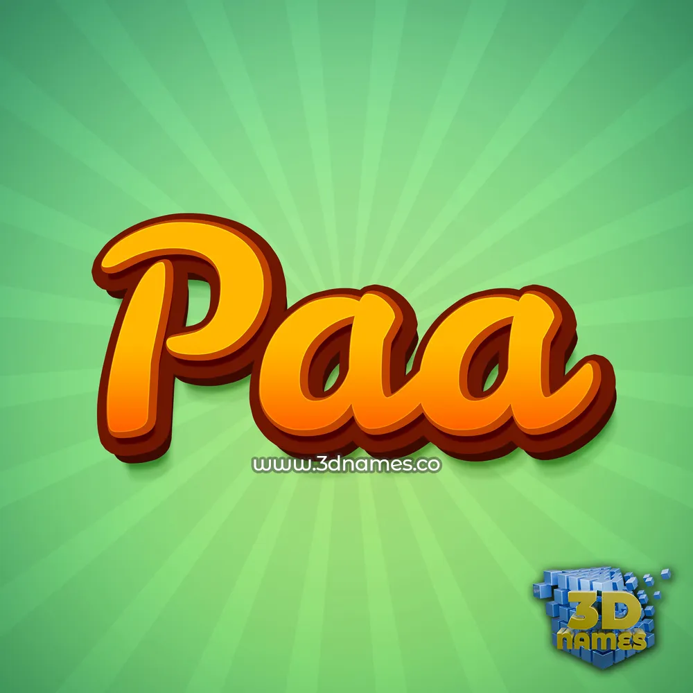 paa in Green Rays style - 3D name wallpaper