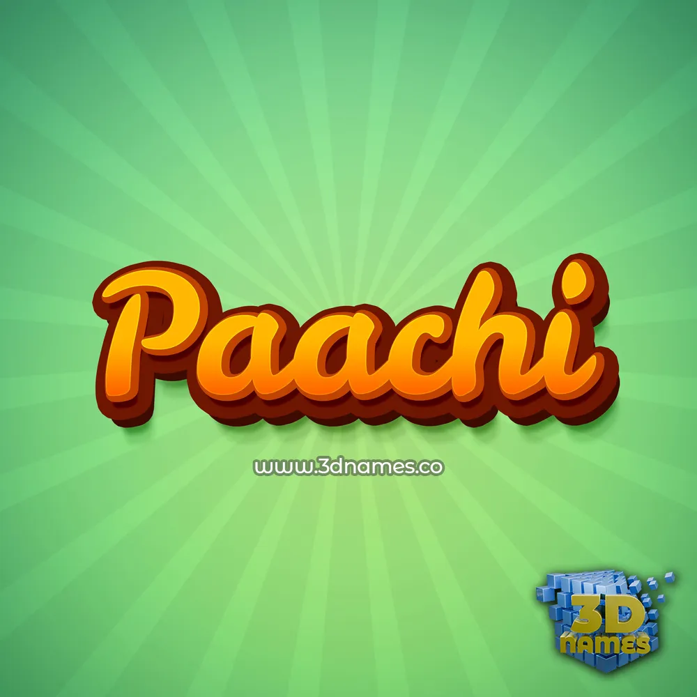 paachi in Green Rays style - 3D name wallpaper