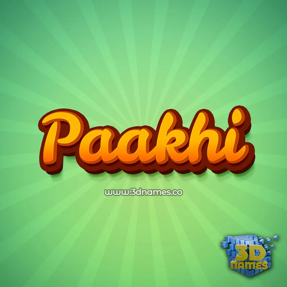 paakhi in Green Rays style - 3D name wallpaper