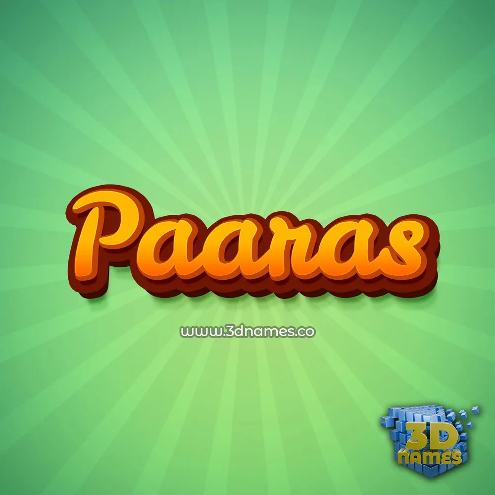 paaras in Green Rays style - 3D name wallpaper
