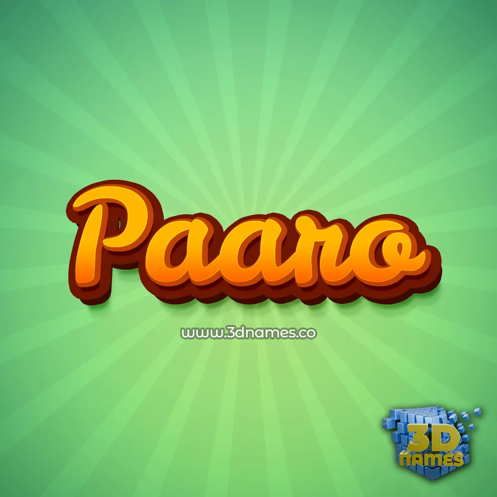 paaro in Green Rays style - 3D name wallpaper