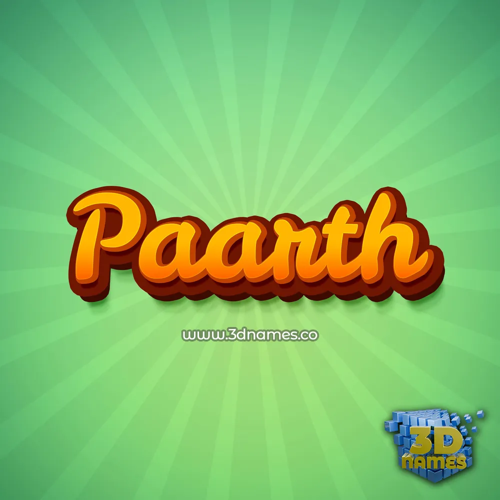 paarth in Green Rays style - 3D name wallpaper