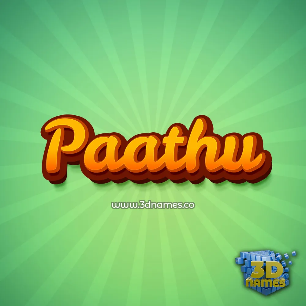 paathu in Green Rays style - 3D name wallpaper