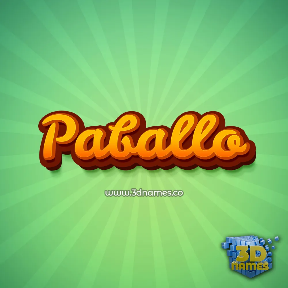 paballo in Green Rays style - 3D name wallpaper