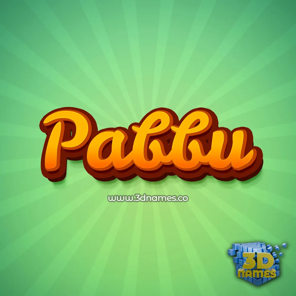 pabbu in Green Rays style - 3D name wallpaper
