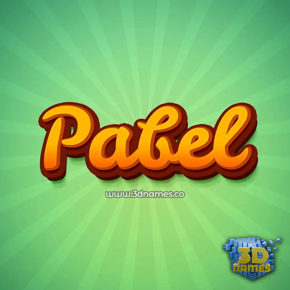 pabel in Green Rays style - 3D name wallpaper