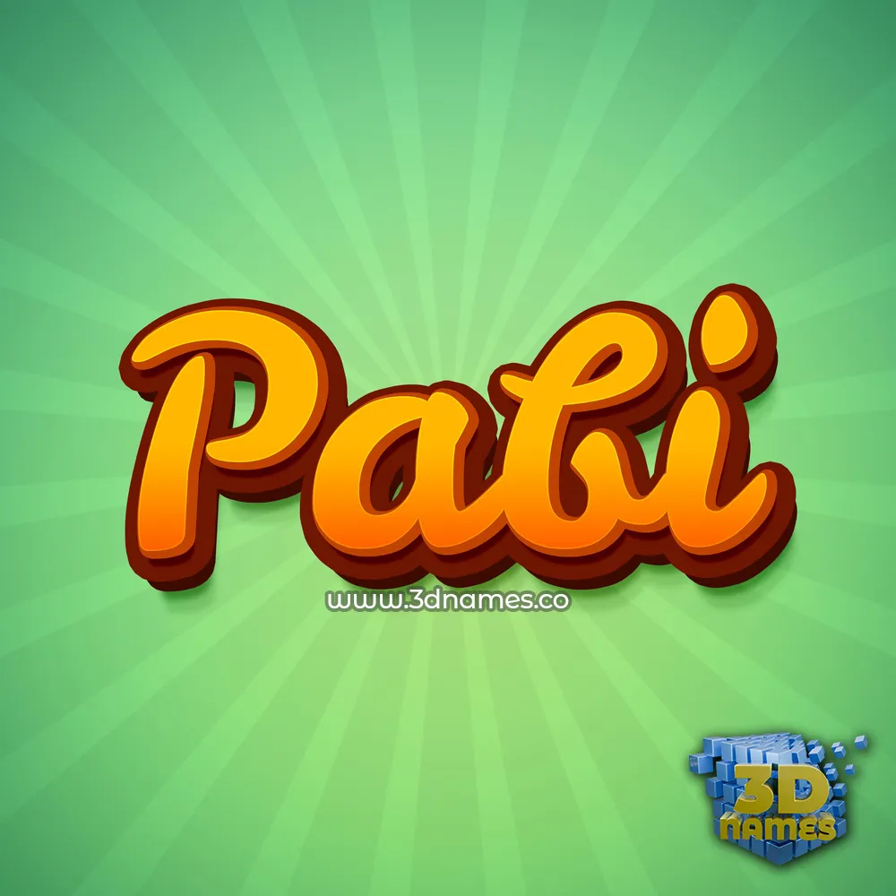 pabi in Green Rays style - 3D name wallpaper