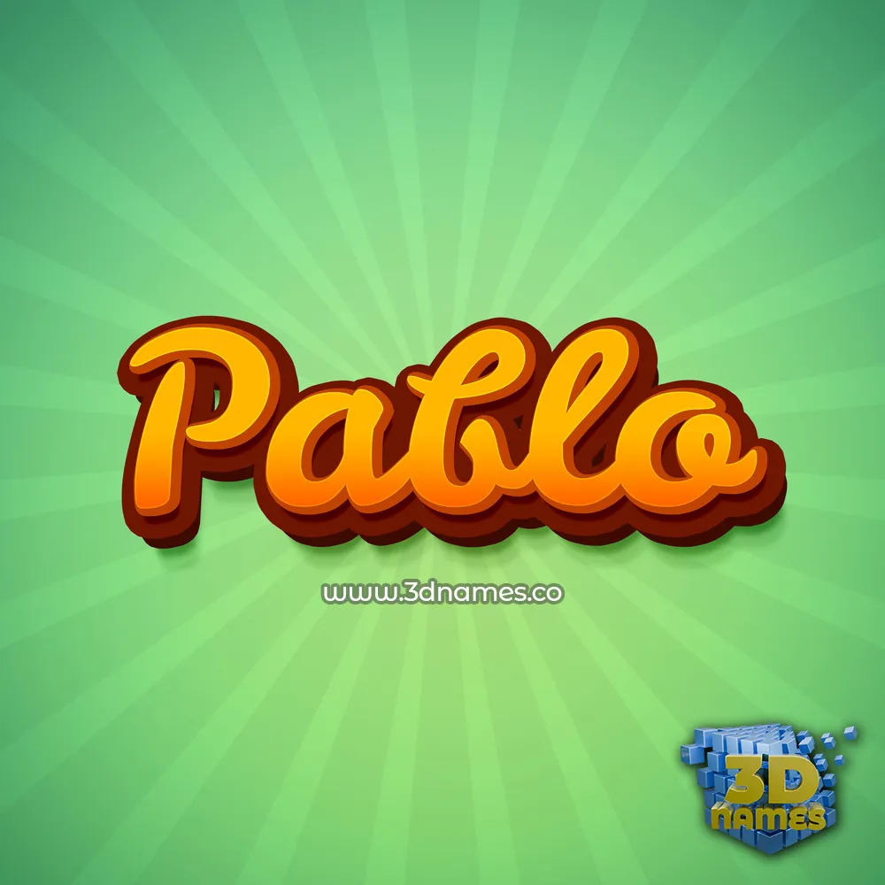 pablo in Green Rays style - 3D name wallpaper