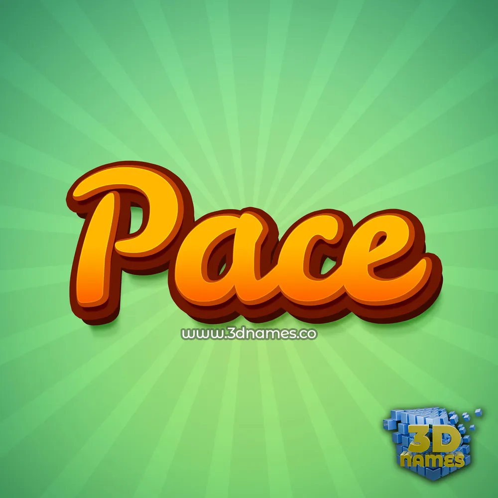 pace in Green Rays style - 3D name wallpaper