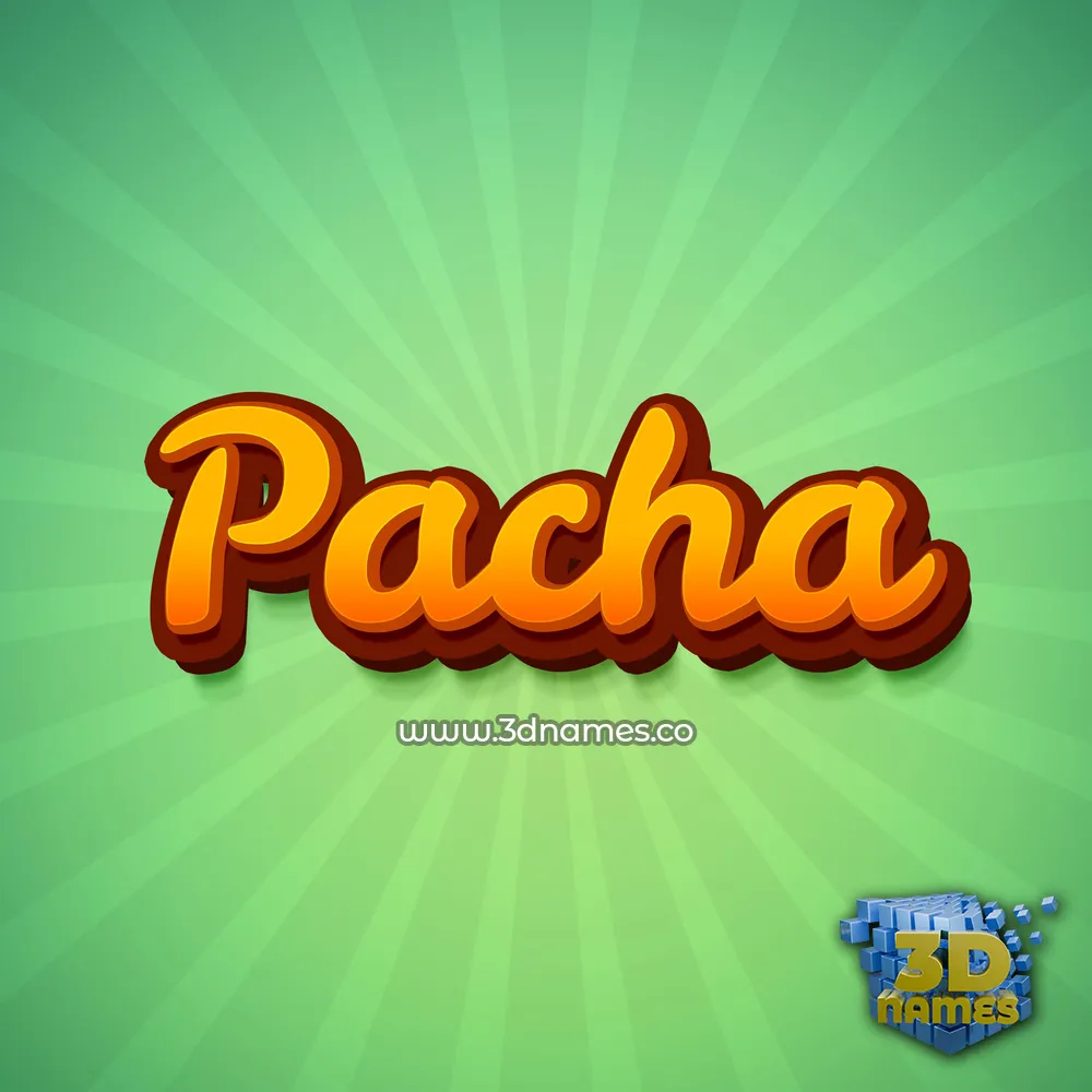 pacha in Green Rays style - 3D name wallpaper