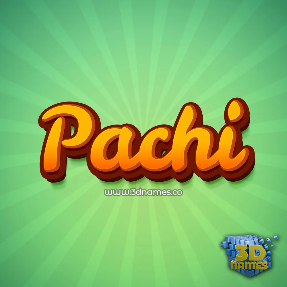 pachi in Green Rays style - 3D name wallpaper
