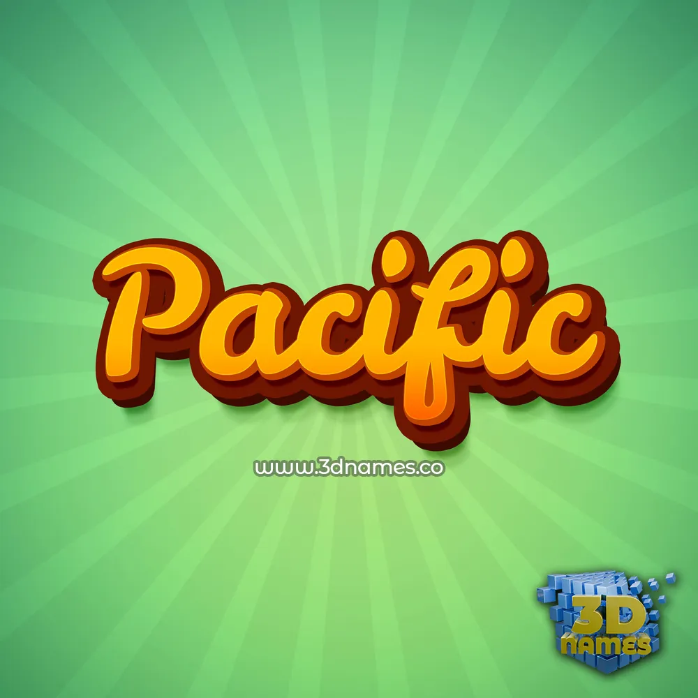 pacific in Green Rays style - 3D name wallpaper