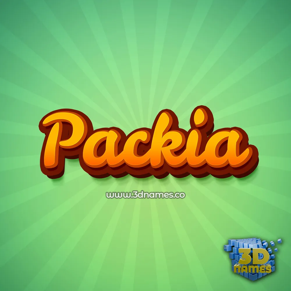 packia in Green Rays style - 3D name wallpaper