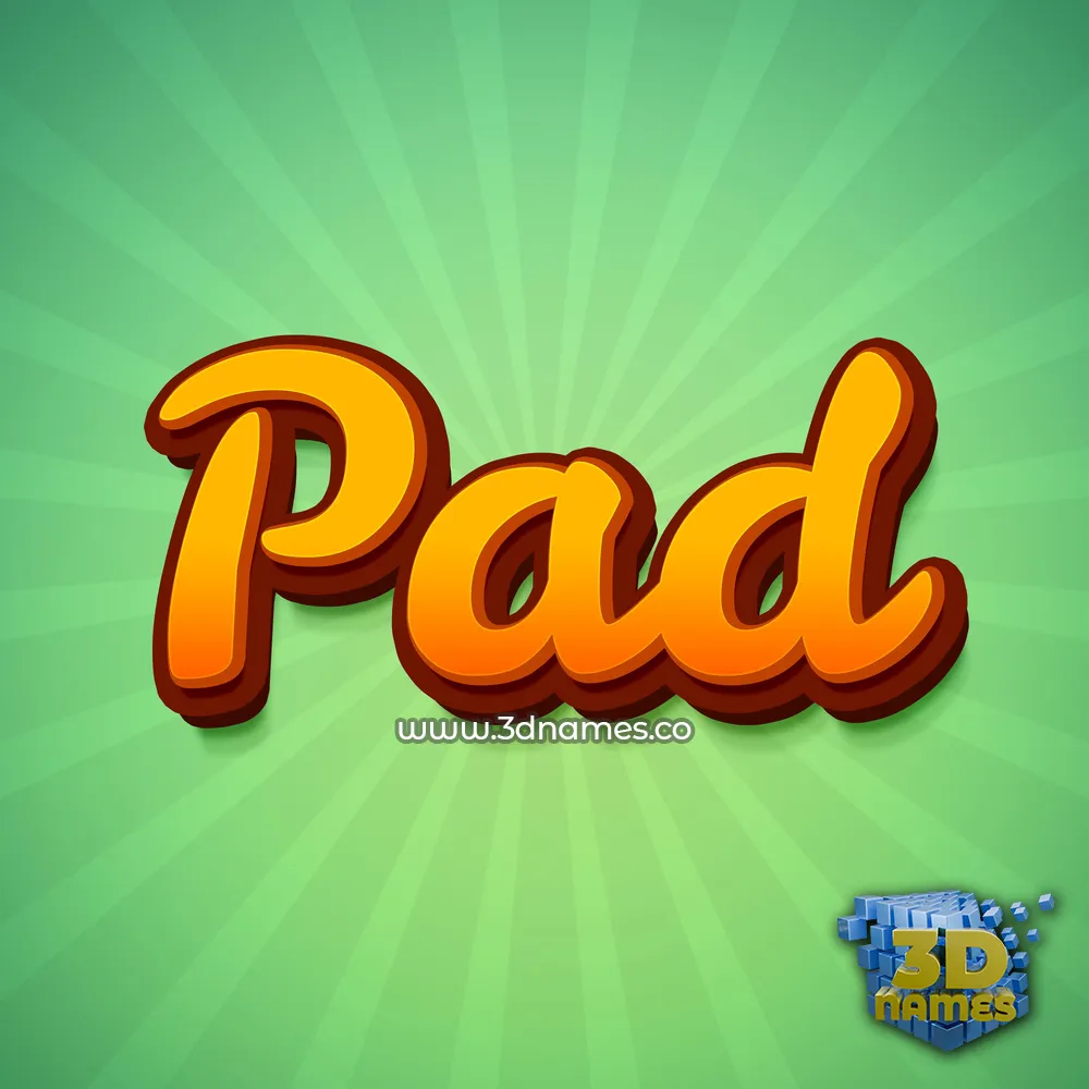 pad in Green Rays style - 3D name wallpaper