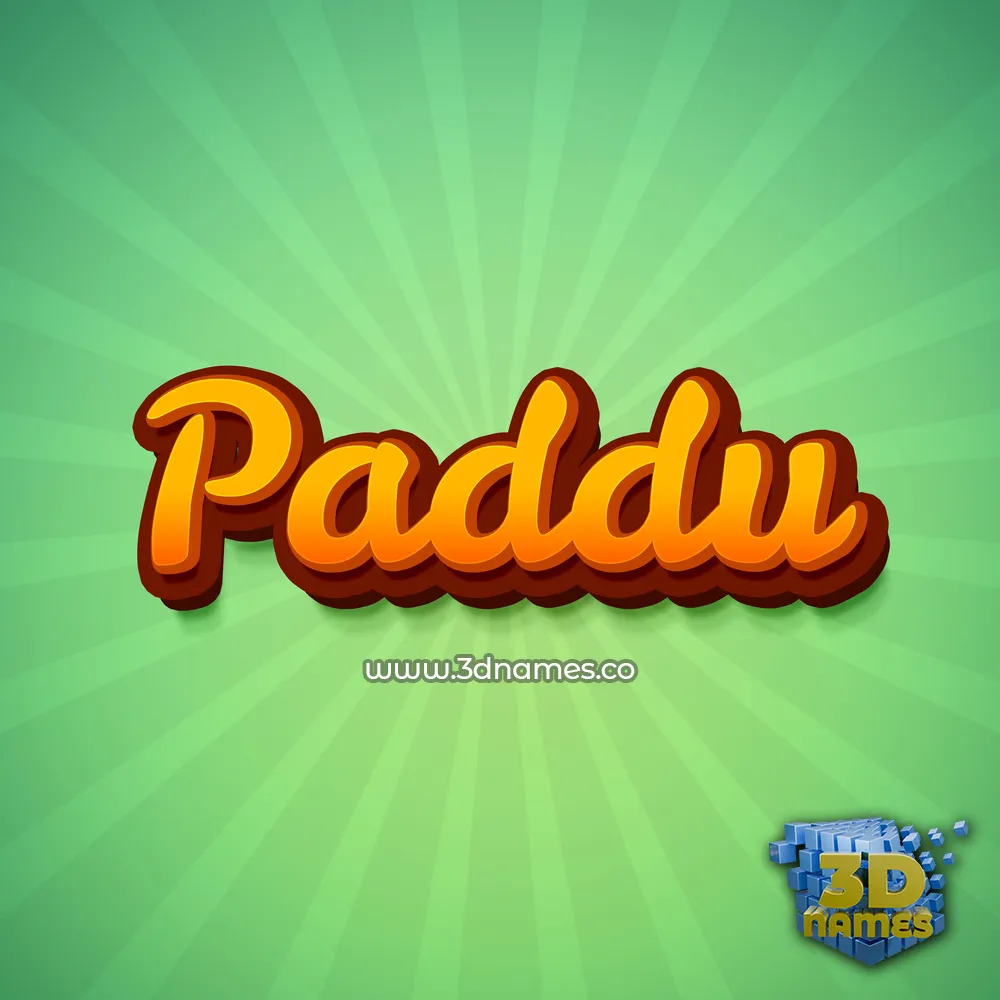 paddu in Green Rays style - 3D name wallpaper