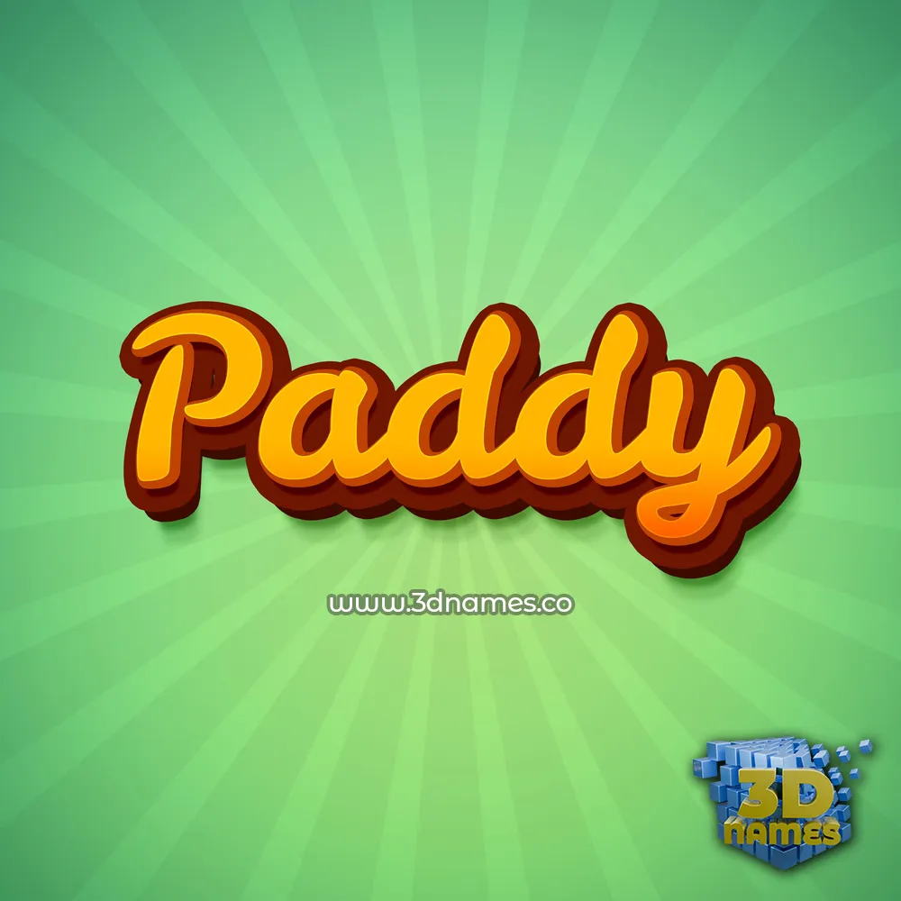paddy in Green Rays style - 3D name wallpaper