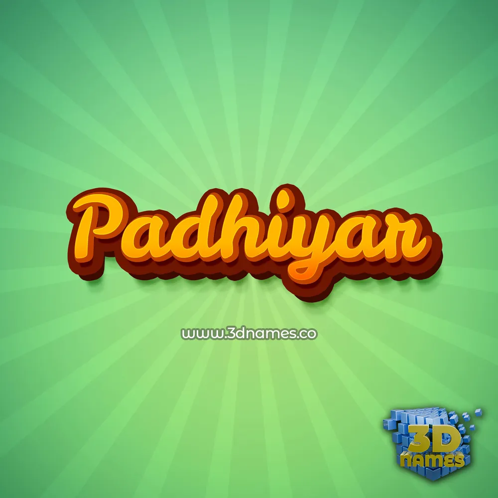 padhiyar in Green Rays style - 3D name wallpaper