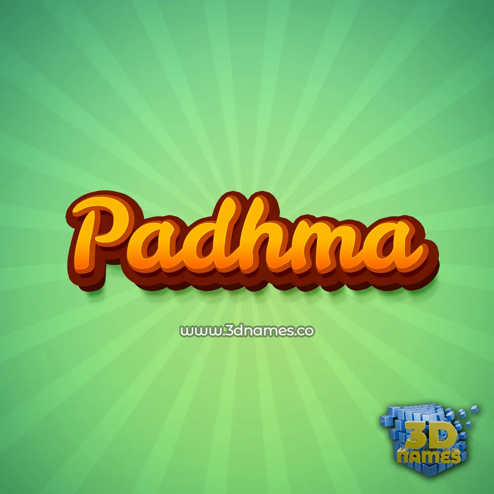 padhma in Green Rays style - 3D name wallpaper
